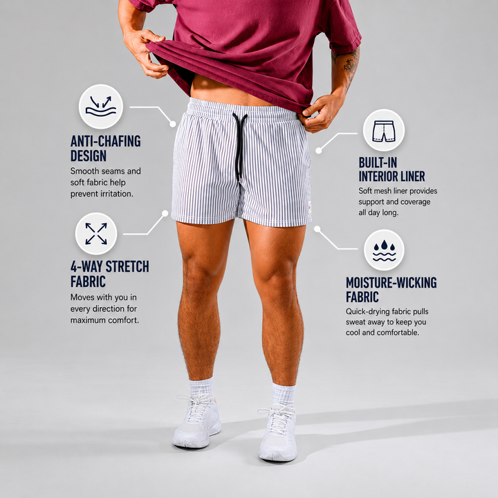 Mesh Shorts 5" Inseam - White